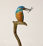 sculpture de martin pêcheur, oiseau, martin pêcheur en bronze, sculpture en bronze, sculpture d’oiseau, Olivia Tregaut Sculpture