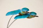 Oeuvres, synergie, Martin pêcheur, bronze, sculpture, oiseau, duo, couple, Olivia Tregaut Sculpture